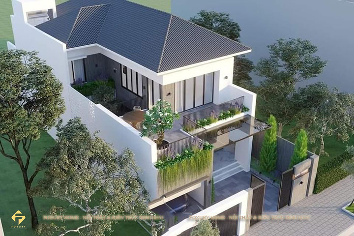 View toàn cảnh biệt thự