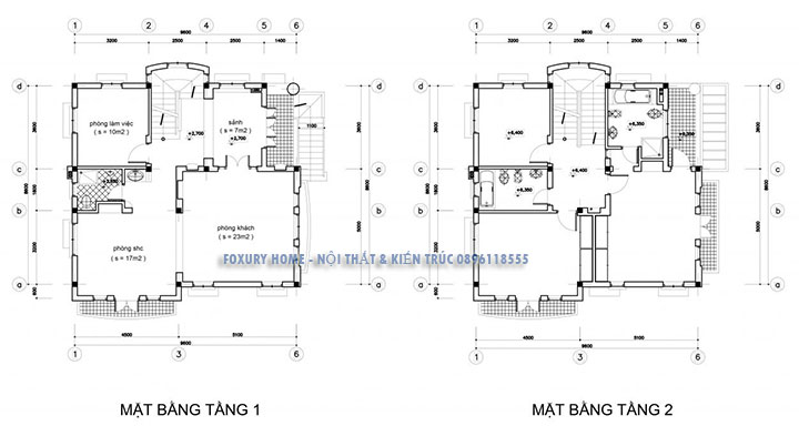 Bố trí công năng tầng 2