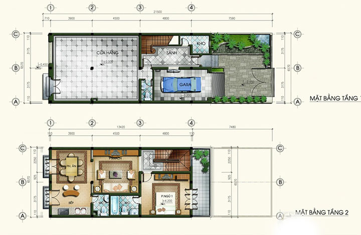 án thiết kế nội thất nhà phố tân cổ điển
