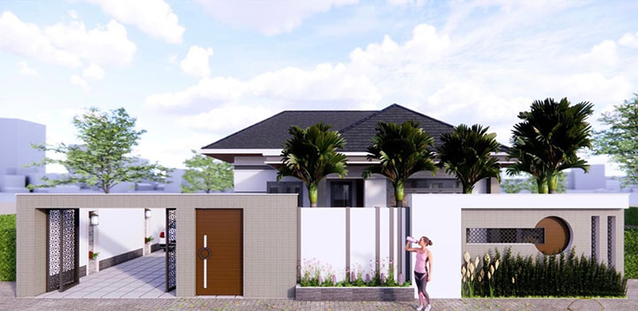 dự án thiết kế kiến trúc nhà vườn mái Nhật hiện đại H-Home