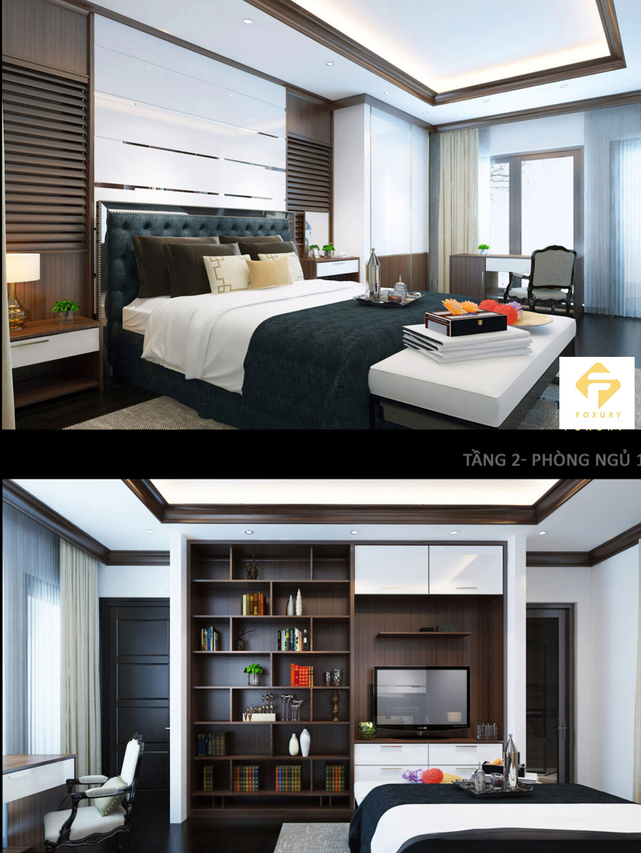 thiết kế phòng ngủ tầng 2