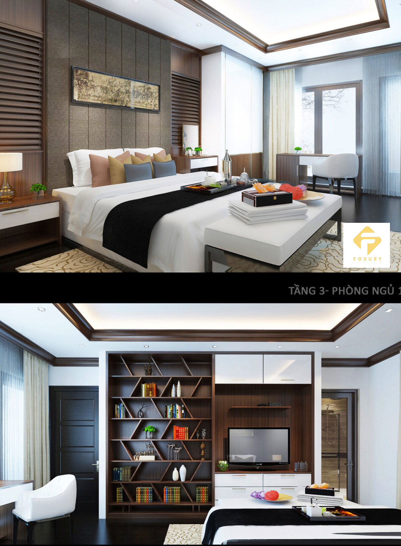 Thiết kế nội thất phòng ngủ tầng 3:
