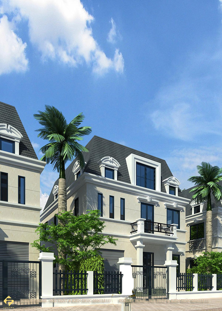 thiết kế biệt thự tân cổ điển kiểu Pháp