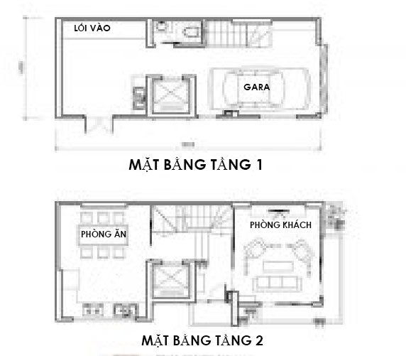 công năng tầng 1 +2