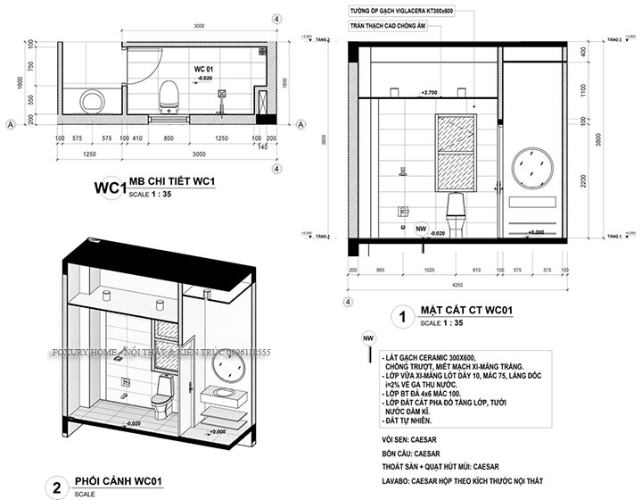 Bố trí công năng các tầng