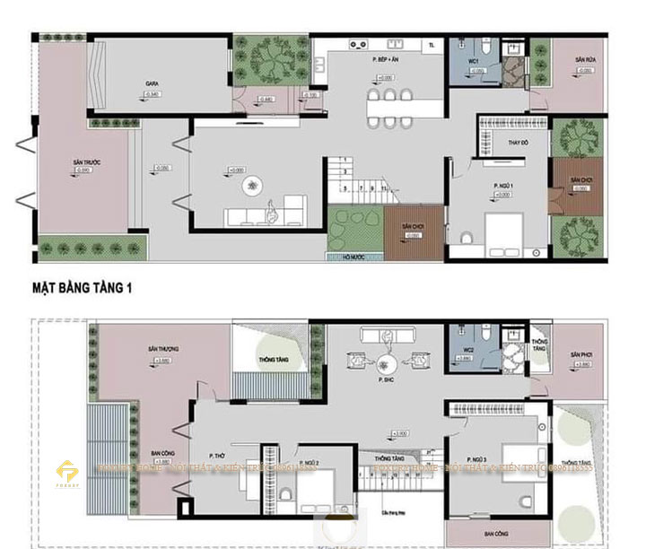 Thiết kế kiến trúc tầng 1