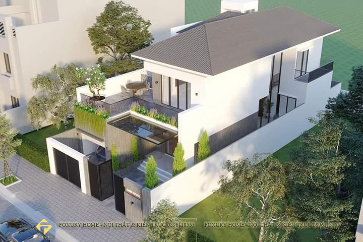 thiết kế biệt thự 2 tầng hiện đại HH2-Villa