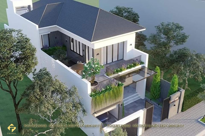 thiết kế biệt thự 2 tầng hiện đại HH2-Villa