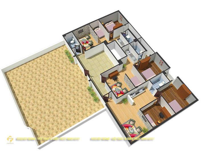 Bố trí công năng căn hộ