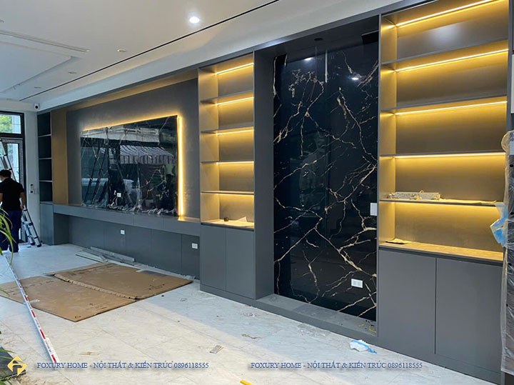 tủ rượu và kệ tivi