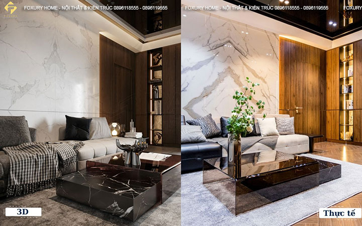 thi công nội thất giống thiết kế