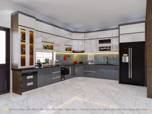 tủ bếp góc vát