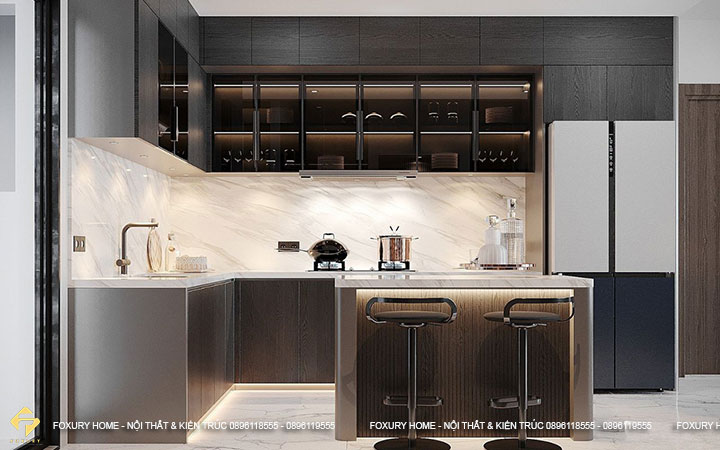 Tủ bếp phủ melamine