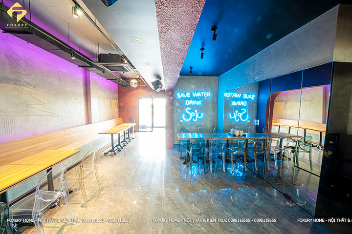 thiết kế và thi công nội thất quán cafe Sun & Moon