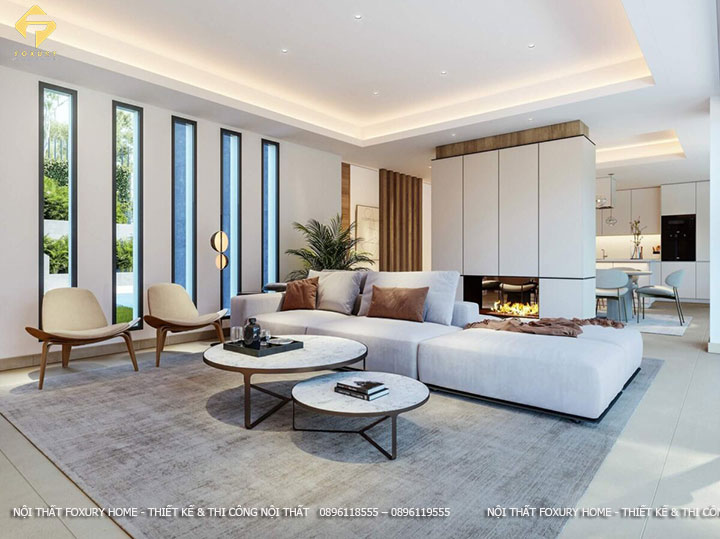 Thiết kế nội thất phòng khách theo hướng mở