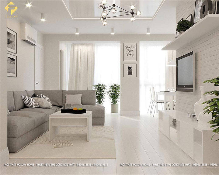 Thiết kế phòng khách phong cách đơn giản