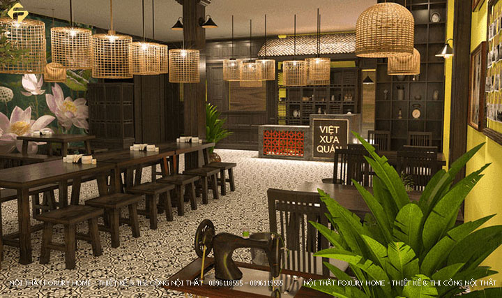 thiết kế nội thất nhà hàng đặc sản Việt Nam