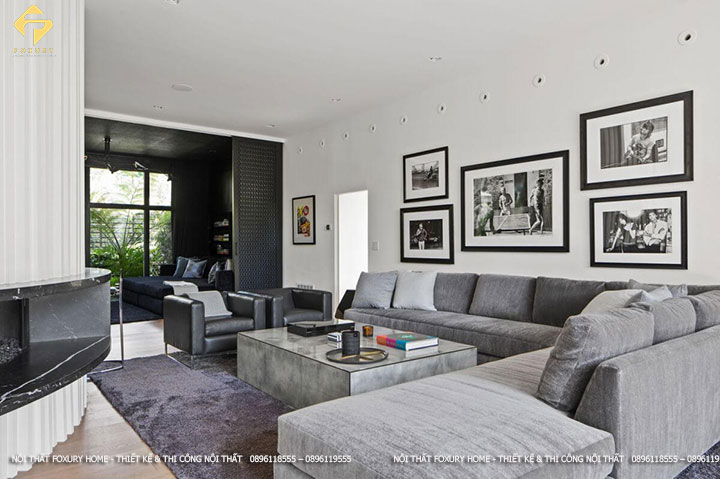 Phòng khách thiết kế hiện đại sang trọng