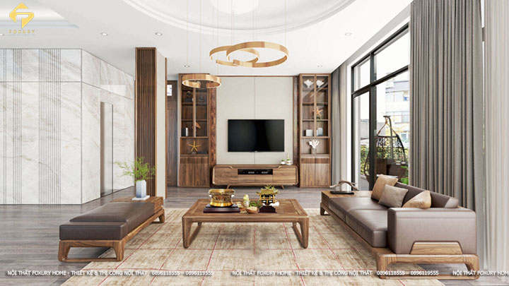 Phòng khách thiết kế hiện đại sang trọng