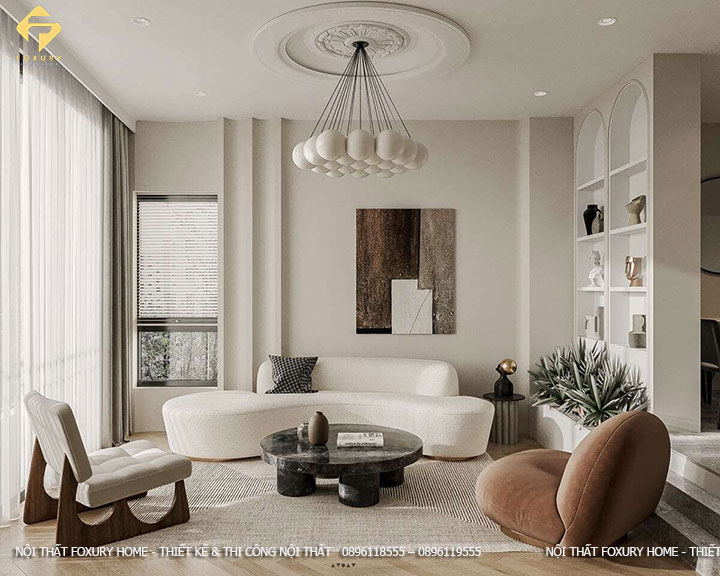 Phòng khách thiết kế hiện đại sang trọng