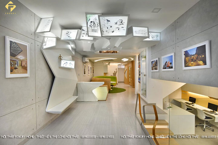 thiết kế văn phòng Phong Cách Châu Á