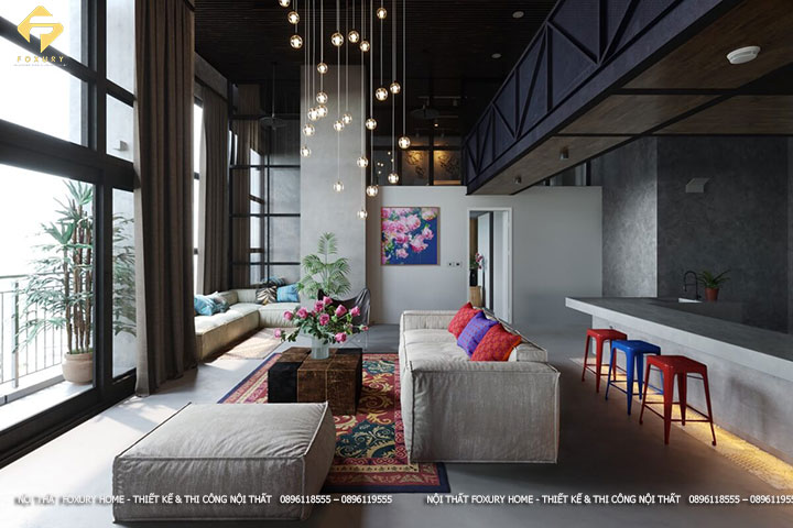 Thiết kế nội thất phòng khách theo hướng mở