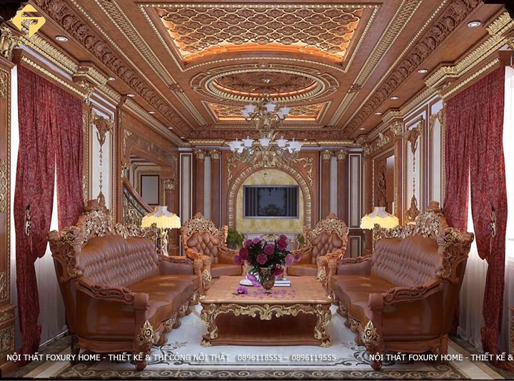 phòng khách theo phong cách cổ điển