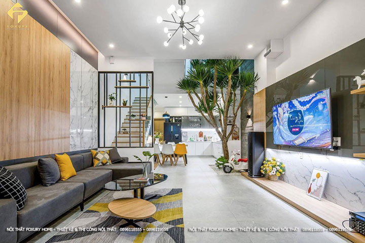 Phòng khách thiết kế hiện đại sang trọng