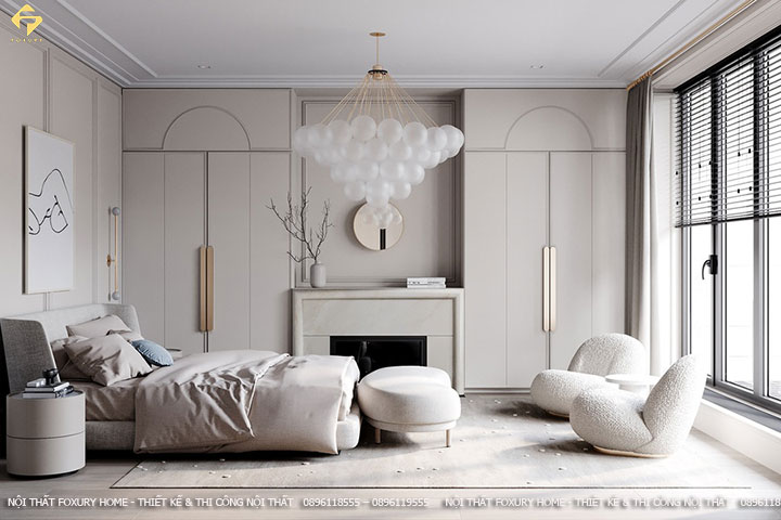 Mẫu phòng ngủ master có khu vực tiếp khách