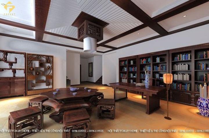 thiết kế văn phòng Phong Cách Châu Á