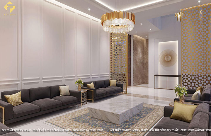 Phòng khách thiết kế hiện đại sang trọng
