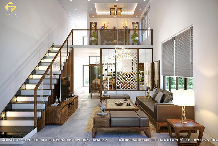 Phòng khách thiết kế hiện đại sang trọng