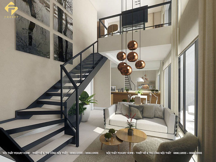 Phòng khách thiết kế hiện đại sang trọng