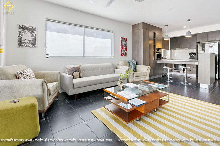 Thiết kế phòng khách phong cách đơn giản