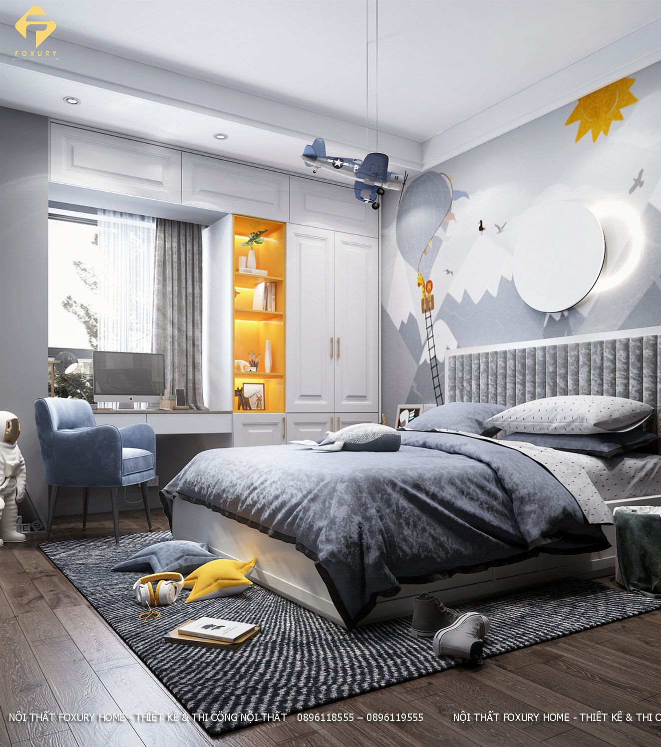 Nội thất phòng ngủ bé trai