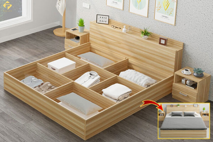 Giường gỗ MDF phủ Melamine