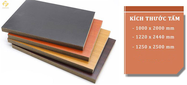 Kích thước tấm ván MDF phủ melamine