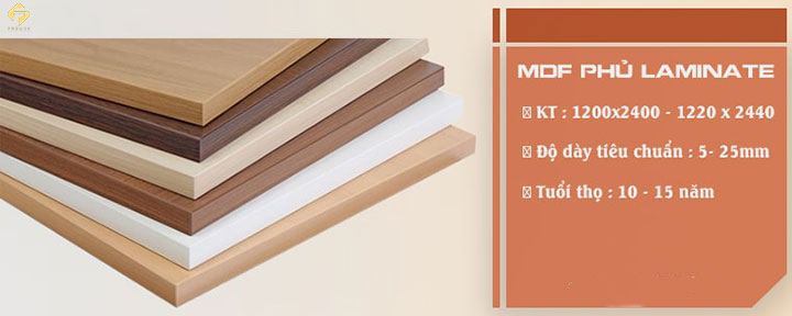 Kích thước gỗ MDF phủ laminate