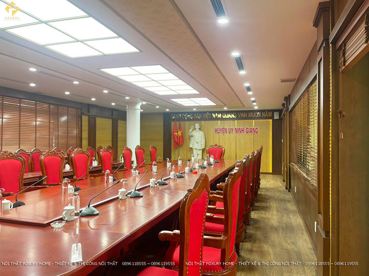 bàn họp gỗ mdf phủ veneer Hương Đá