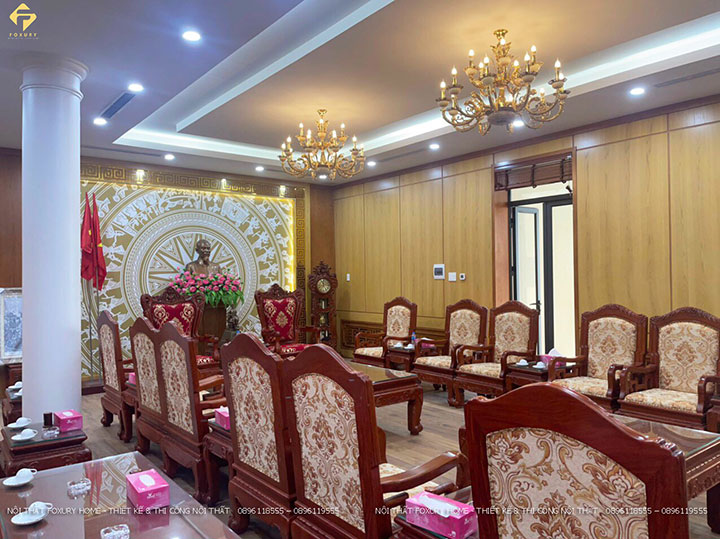 bàn họp gỗ mdf phủ veneer Hương Đá