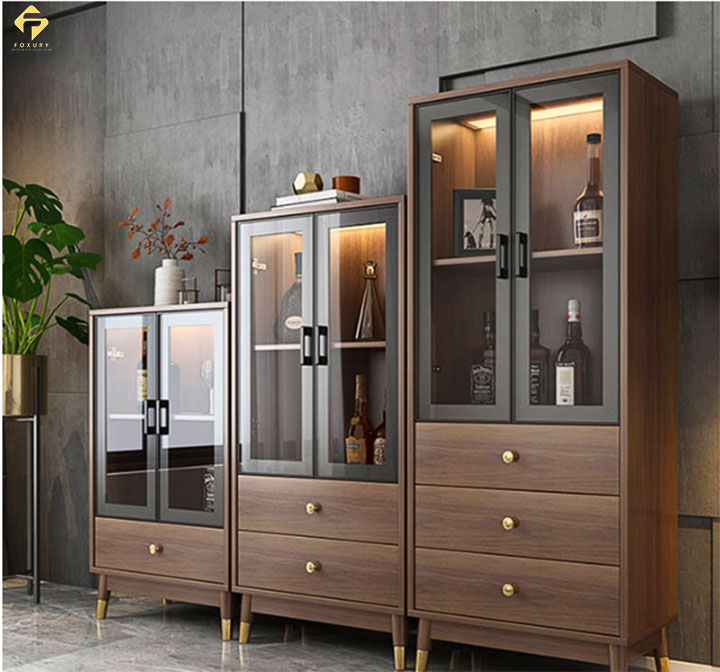 tủ rượu gỗ công nghiệp