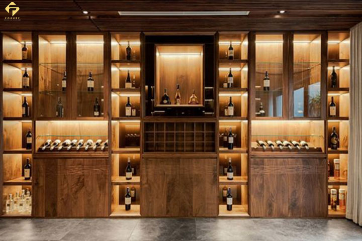 tủ rượu thiết kế âm tường