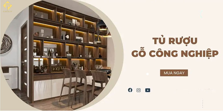 Mua tủ rượu gỗ công nghiệp đẹp