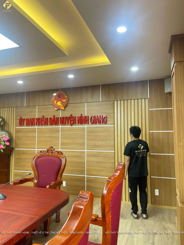 vách tiêu âm gỗ mdf phủ veneer hương đá