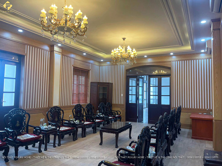 vách tiêu âm gỗ mdf phủ veneer hương đá