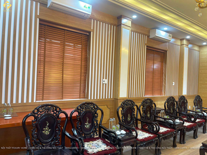 vách tiêu âm gỗ mdf phủ veneer hương đá