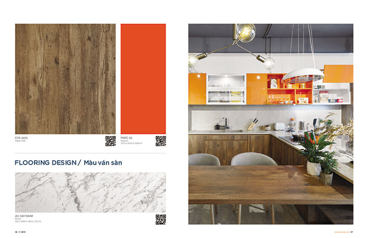 phối màu phòng bếp