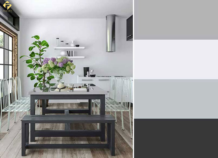 căn bếp màu xám