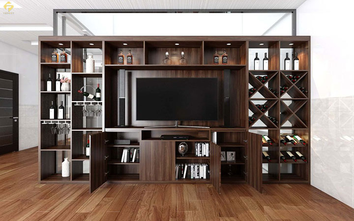 Vách ngăn gỗ công nghiệp hiện đại