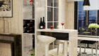 Vách ngăn kết hợp tủ rượu quầy bar